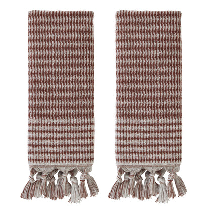 SKL Home Distressed Leaves Hand Towel Set-2pc, Turkish Cotton, Denim Blue