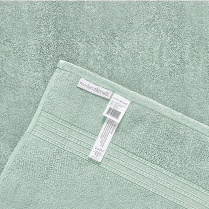 Modern Threads 6-Piece 100% Cotton Damask Medallion Towel Set, Sage