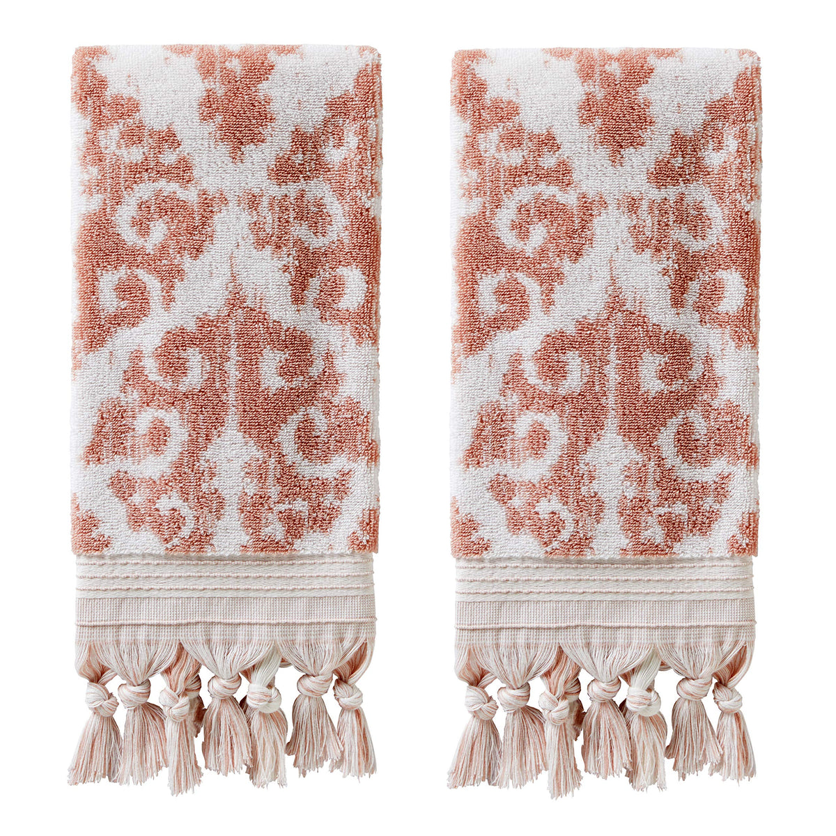 SKL Home Mirage Fringe Hand Towel Set-2pc, 100% Turkish Cotton, Taupe