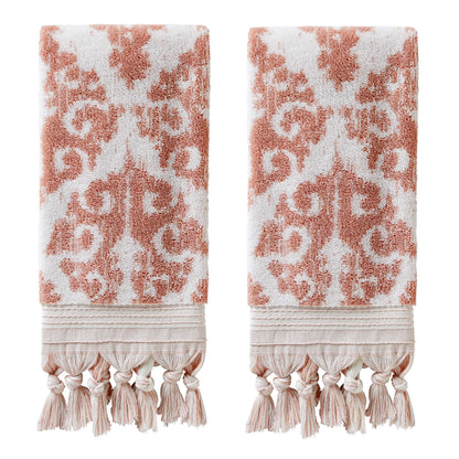 SKL Home Mirage Fringe Hand Towel Set-2pc, 100% Turkish Cotton, Taupe