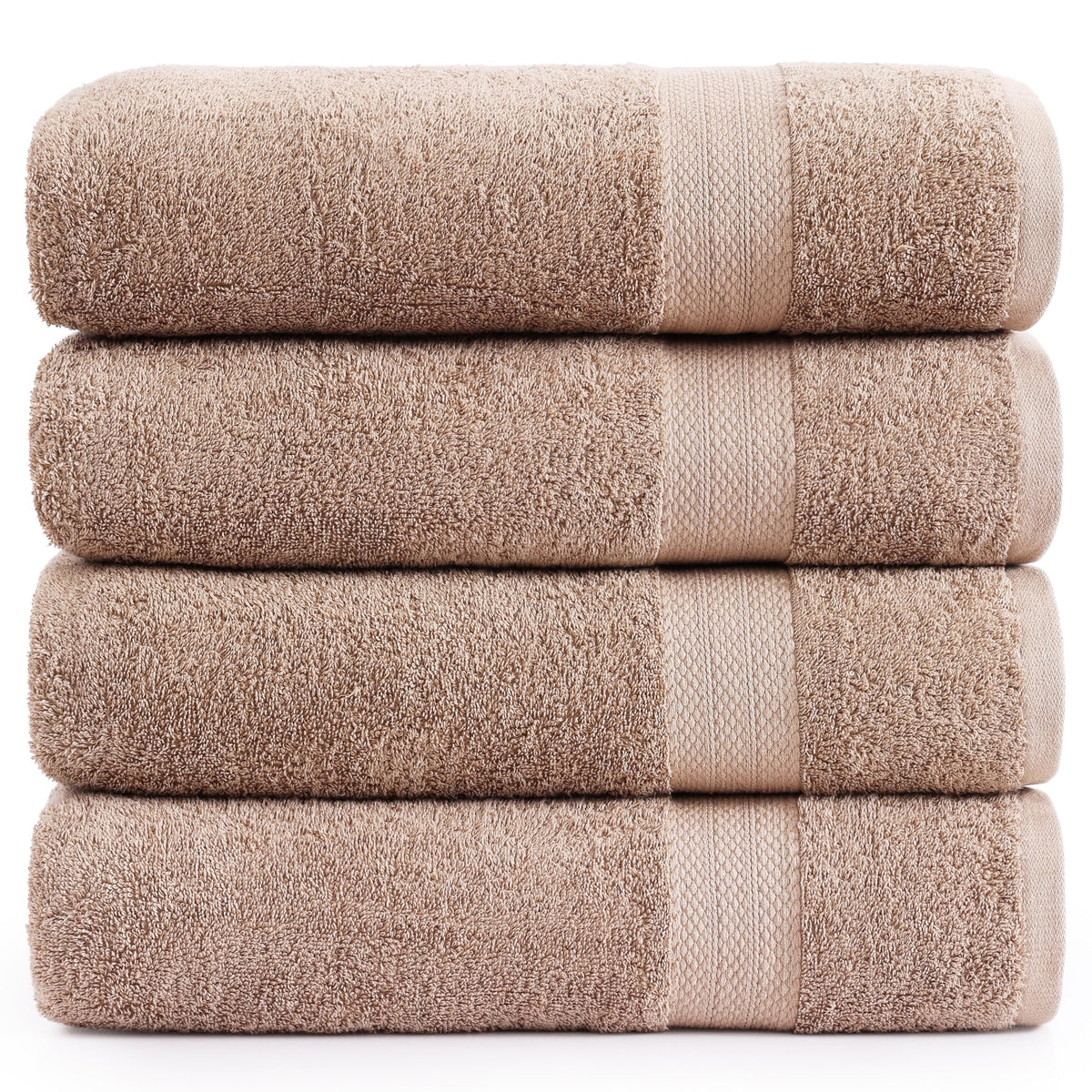 LANE LINEN 100% Cotton Bath Towels Set - 24 PCs - Durable, Quick Dry, Super Soft & Highly Absorbent - 4 Bath, 4 Fingertip, 6 Hand Towels, 8 Washcloths, 2 Bath Sheets - Perfect Family Set - Cool Grey