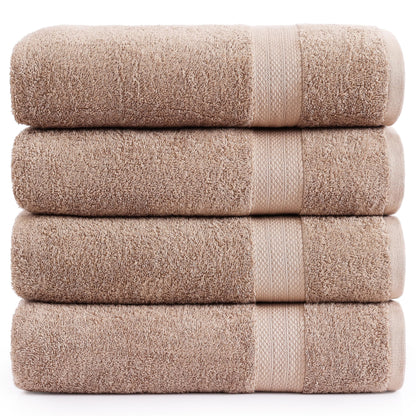LANE LINEN 100% Cotton Bath Towels Set - 24 PCs - Durable, Quick Dry, Super Soft & Highly Absorbent - 4 Bath, 4 Fingertip, 6 Hand Towels, 8 Washcloths, 2 Bath Sheets - Perfect Family Set - Cool Grey