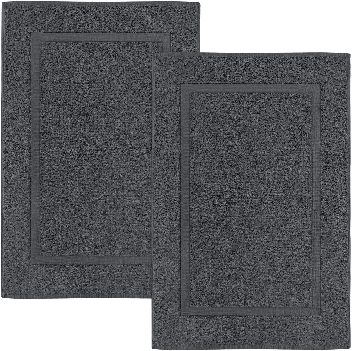 Utopia Towels Cotton Bath Mat, 21x34 in, 2 Pack, Black