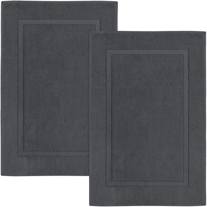 Utopia Towels Cotton Bath Mat, 21x34 in, 2 Pack, Black
