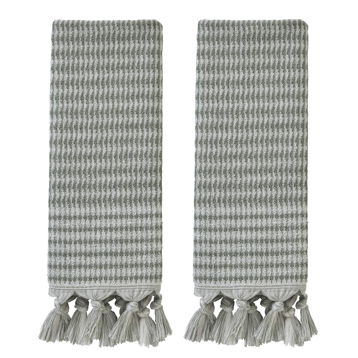 SKL Home Distressed Leaves Hand Towel Set-2pc, Turkish Cotton, Denim Blue