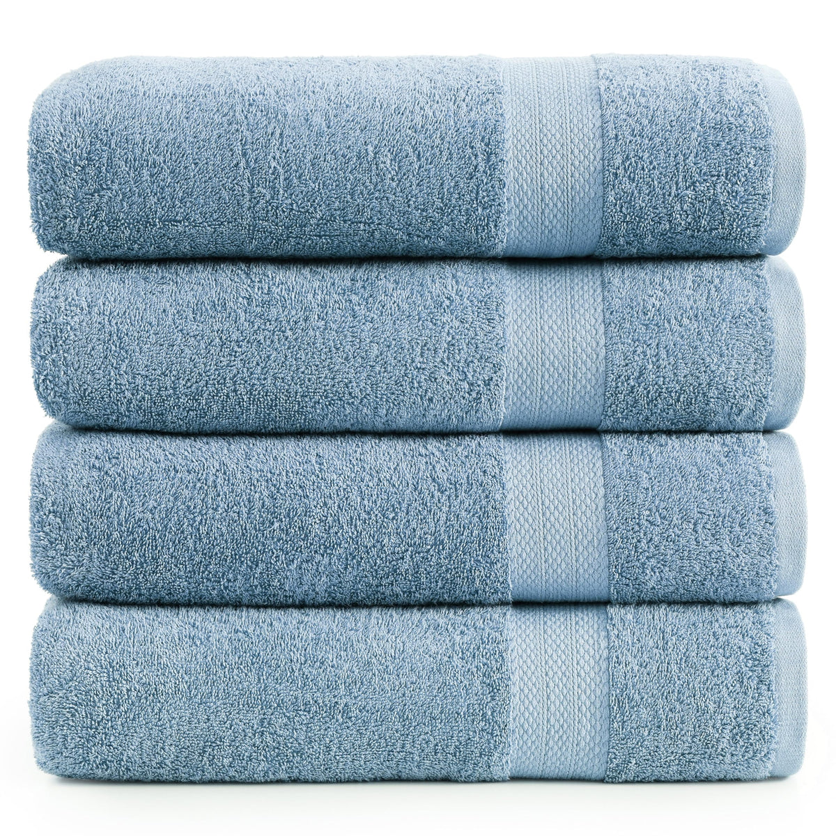 LANE LINEN 100% Cotton Bath Towels Set - 24 PCs - Durable, Quick Dry, Super Soft & Highly Absorbent - 4 Bath, 4 Fingertip, 6 Hand Towels, 8 Washcloths, 2 Bath Sheets - Perfect Family Set - Cool Grey