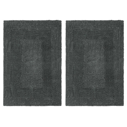 COTTON CRAFT 2 Pack Reversible Bath Mat Rug - Soft Luxurious -17x24- Ivory