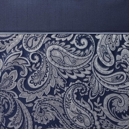 Madison Park Aubrey Shower Curtain for Bathroom, Jacquard, 72 x 72, Navy