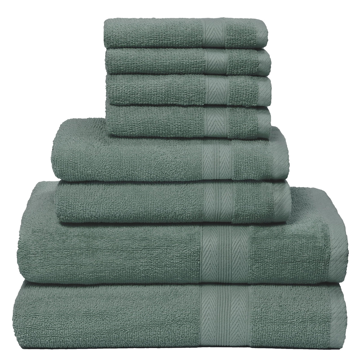 BOUTIQUO Navy Blue Towel Set - 8 Piece Bathroom Towel Set - 100% Ring Spun Cotton, 2 Bath Towel 27x54, 2 Hand Towel 16x28, 4 Washcloth 13x13 - Ultra Soft Highly Absorbent