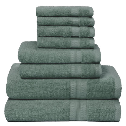 BOUTIQUO Navy Blue Towel Set - 8 Piece Bathroom Towel Set - 100% Ring Spun Cotton, 2 Bath Towel 27x54, 2 Hand Towel 16x28, 4 Washcloth 13x13 - Ultra Soft Highly Absorbent