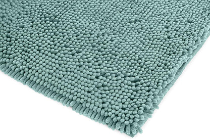 Amazon Basics Bathroom Rugs, Extra Soft Absorbent Shag Bath Rugs, Non-Slip Backing, Quick Drying, Machine Washable, Plush Comfort for Bathroom Floor, Tub and Shower, 21" x 34", Seafoam Green