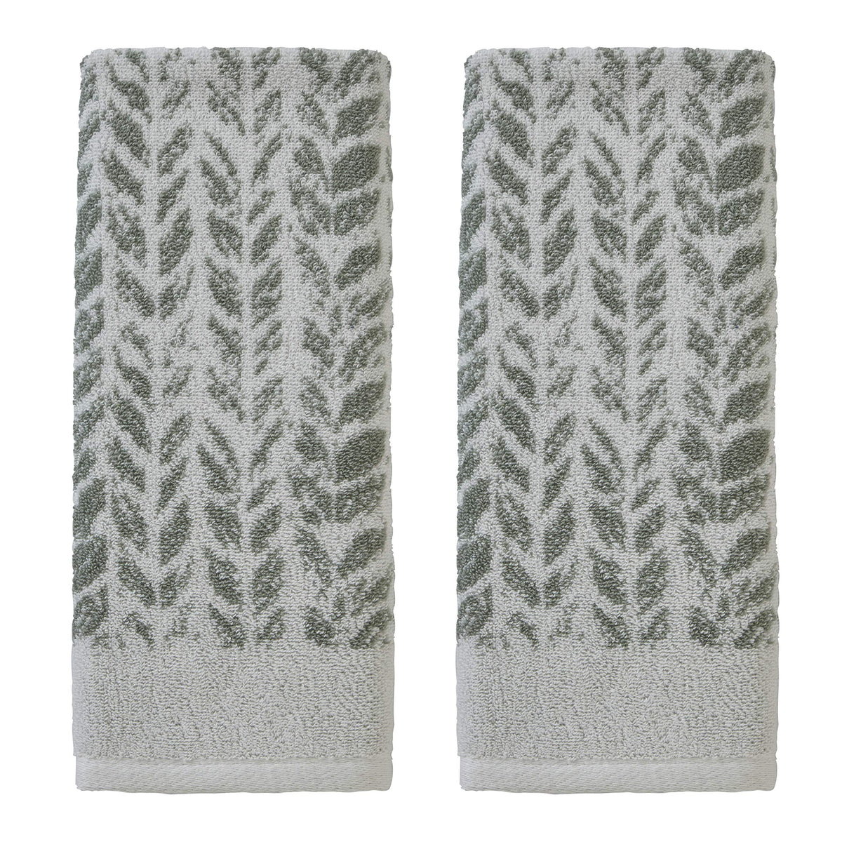SKL Home Distressed Leaves Hand Towel Set-2pc, Turkish Cotton, Denim Blue