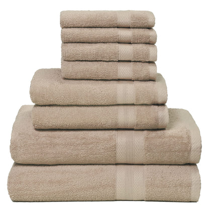 BOUTIQUO Navy Blue Towel Set - 8 Piece Bathroom Towel Set - 100% Ring Spun Cotton, 2 Bath Towel 27x54, 2 Hand Towel 16x28, 4 Washcloth 13x13 - Ultra Soft Highly Absorbent