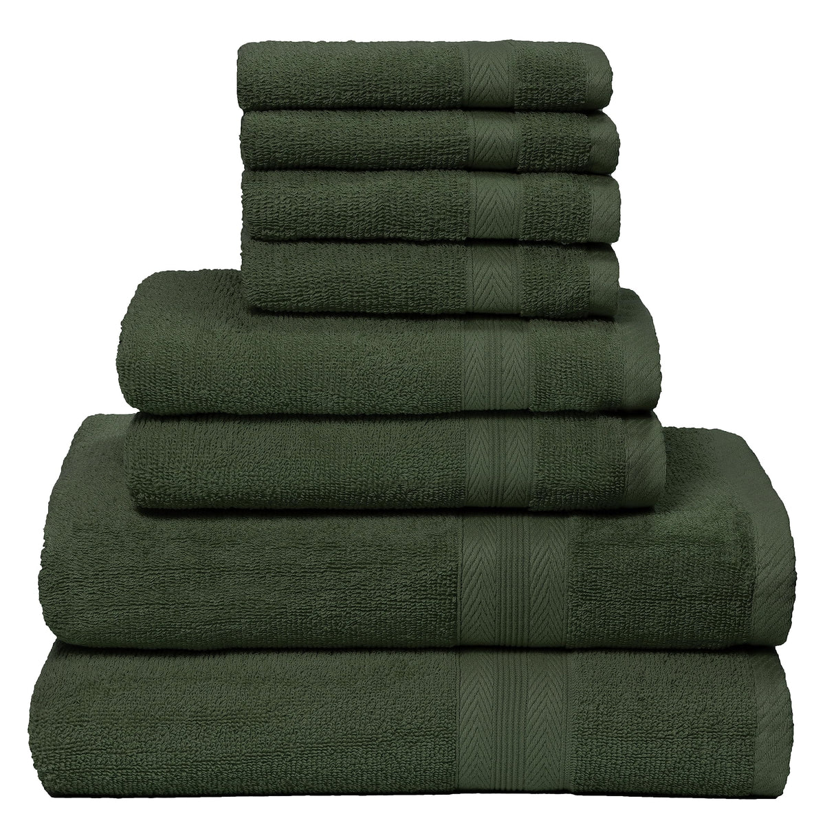 BOUTIQUO Navy Blue Towel Set - 8 Piece Bathroom Towel Set - 100% Ring Spun Cotton, 2 Bath Towel 27x54, 2 Hand Towel 16x28, 4 Washcloth 13x13 - Ultra Soft Highly Absorbent