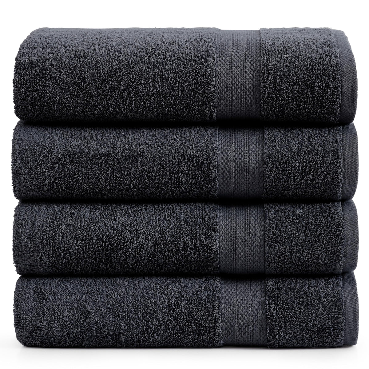 LANE LINEN 100% Cotton Bath Towels Set - 24 PCs - Durable, Quick Dry, Super Soft & Highly Absorbent - 4 Bath, 4 Fingertip, 6 Hand Towels, 8 Washcloths, 2 Bath Sheets - Perfect Family Set - Cool Grey