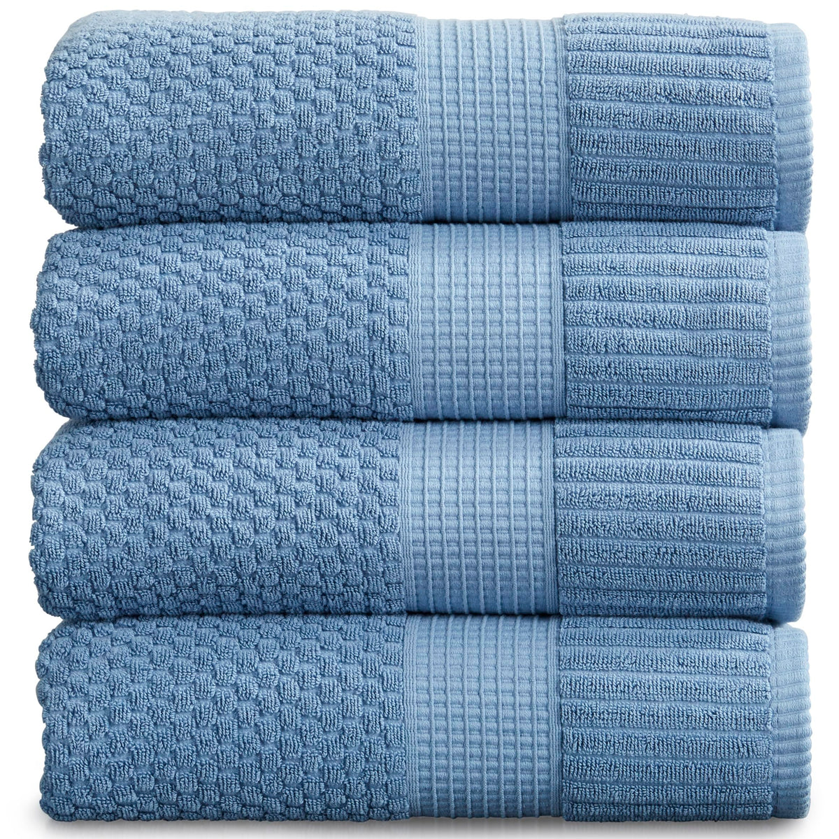 NY Loft 100% Cotton 4-Pack Bath Towel Set | White | Oeko-TEX | Quick-Dry