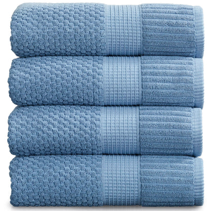 NY Loft 100% Cotton 4-Pack Bath Towel Set | White | Oeko-TEX | Quick-Dry