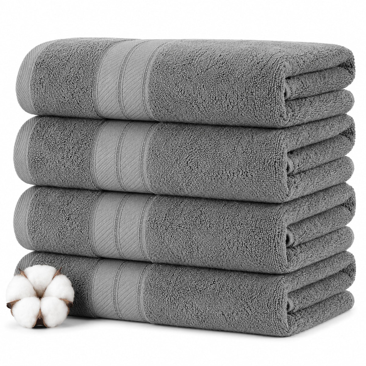 Modern Threads Spun Loft 6 Piece Bath Towel Set – 2 Bath Towels, 2 Hand Towels & 2 Washcloths – 100% Cotton, 600 GSM, Plush, Soft & Absorbent (Blush)