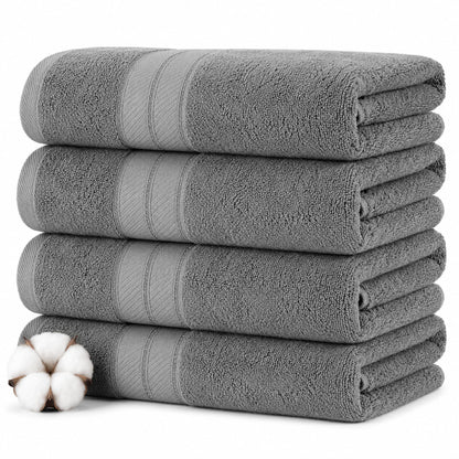 Modern Threads Spun Loft 6 Piece Bath Towel Set – 2 Bath Towels, 2 Hand Towels & 2 Washcloths – 100% Cotton, 600 GSM, Plush, Soft & Absorbent (Blush)