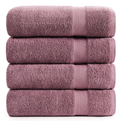 LANE LINEN 100% Cotton Bath Towels Set - 24 PCs - Durable, Quick Dry, Super Soft & Highly Absorbent - 4 Bath, 4 Fingertip, 6 Hand Towels, 8 Washcloths, 2 Bath Sheets - Perfect Family Set - Cool Grey