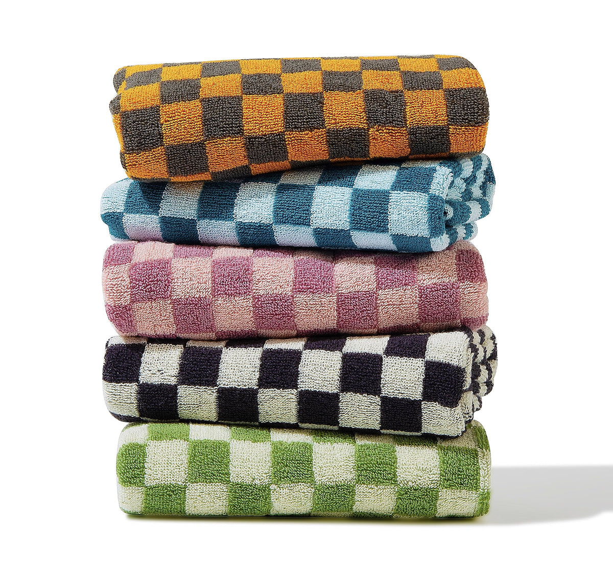 Madi-Cadi Hand Towels 5 Pack - Cotton Face Towels Soft, Absorbent, and Decorative Checkered Design for Bathroom, Kitchen, Gym, and Spa - 13 x 29 Inches for Any Occasion